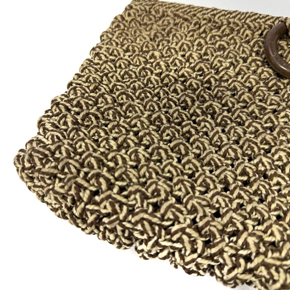 Vintage Woven Clutch Brown Tan - Picture 4 of 6